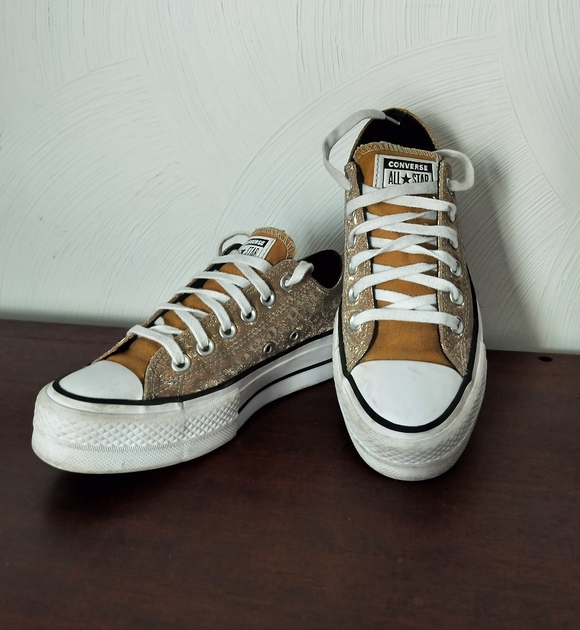 Converse All Star GOLD ✨ Sneakers Sz 6 - Picture 3 of 16